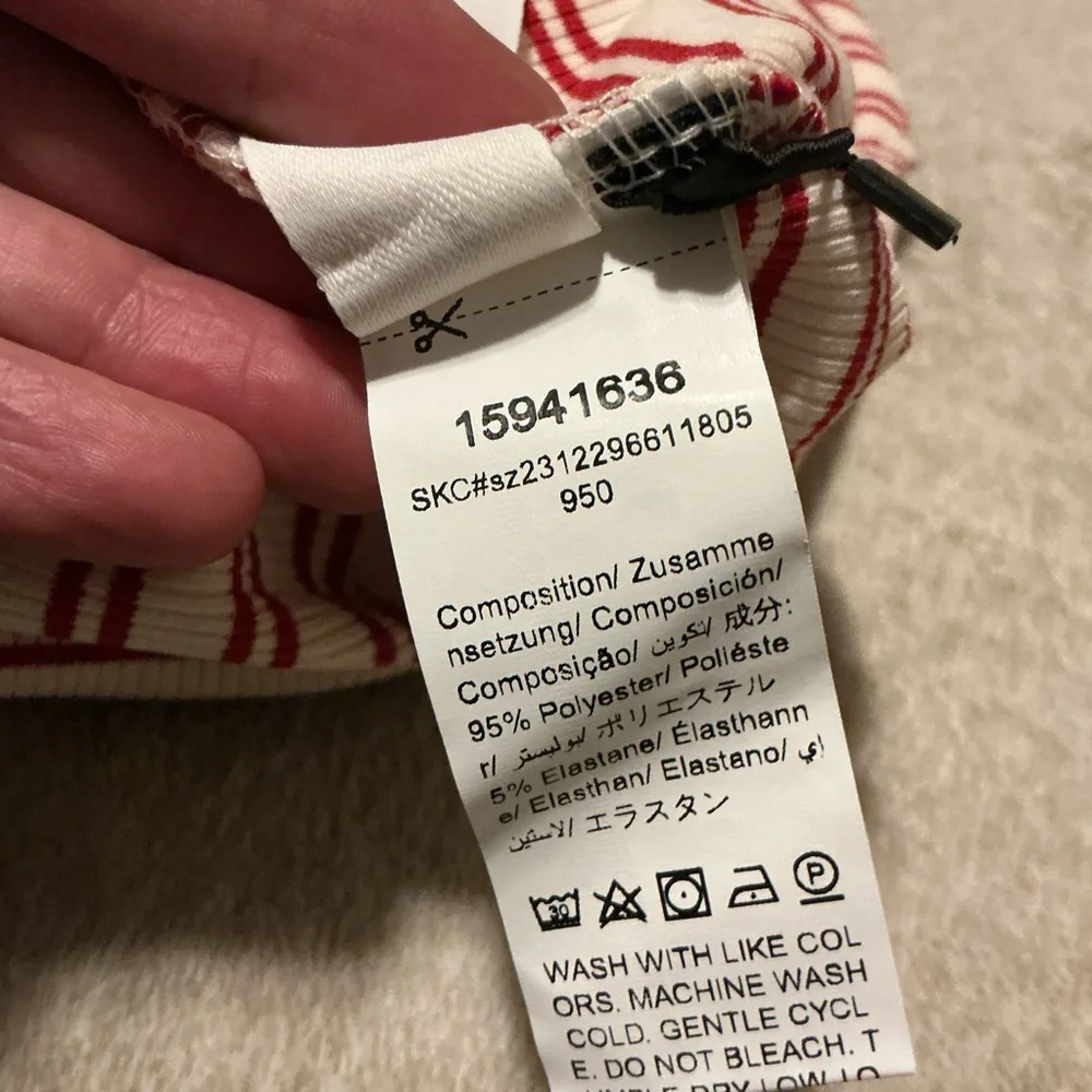 Striped Red and White Halter Top Bodysuit Missguided - Picture 4 of 7